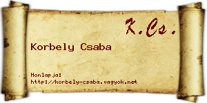 Korbely Csaba névjegykártya