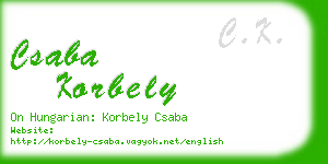 csaba korbely business card